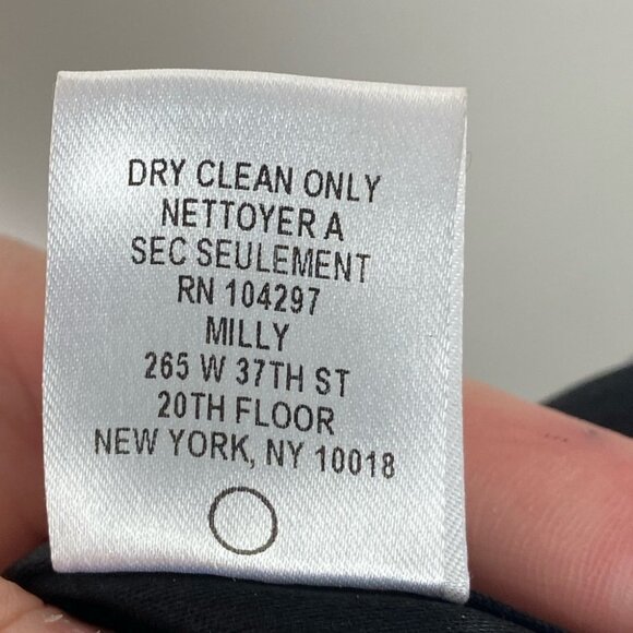 Milly Of New York Black Velvet Mini Skirt Original Size‎ 2 Pockets Minimalist - Picture 8 of 8